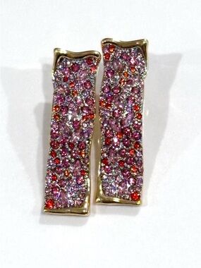 Alexis Bittar Solanales Pink Pave Crystal Bar Earrings